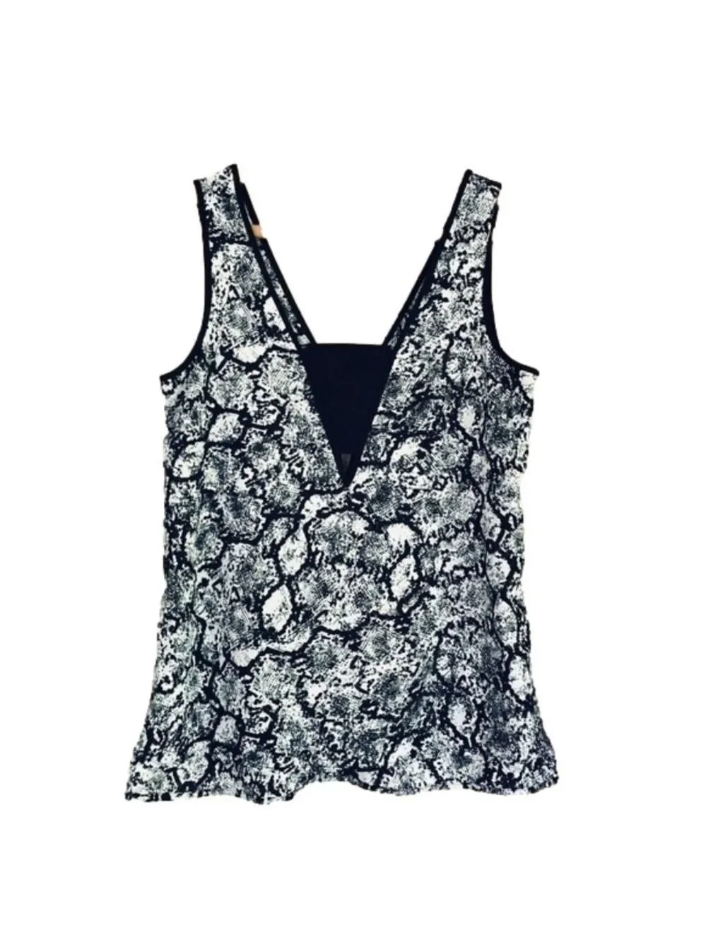 EXPRESS abstract reptile print v-neck cut out top size XS
